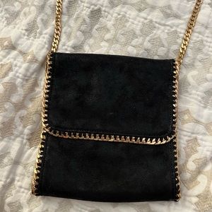 Crossbody bag with gold hardware